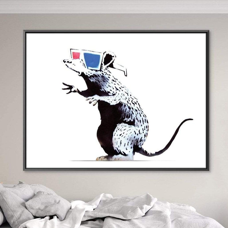 Banksy Rat Wearing 3D Glasses Canvas