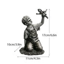 Banksy sculpture collection black & white figurines living room decor by Decorbites
