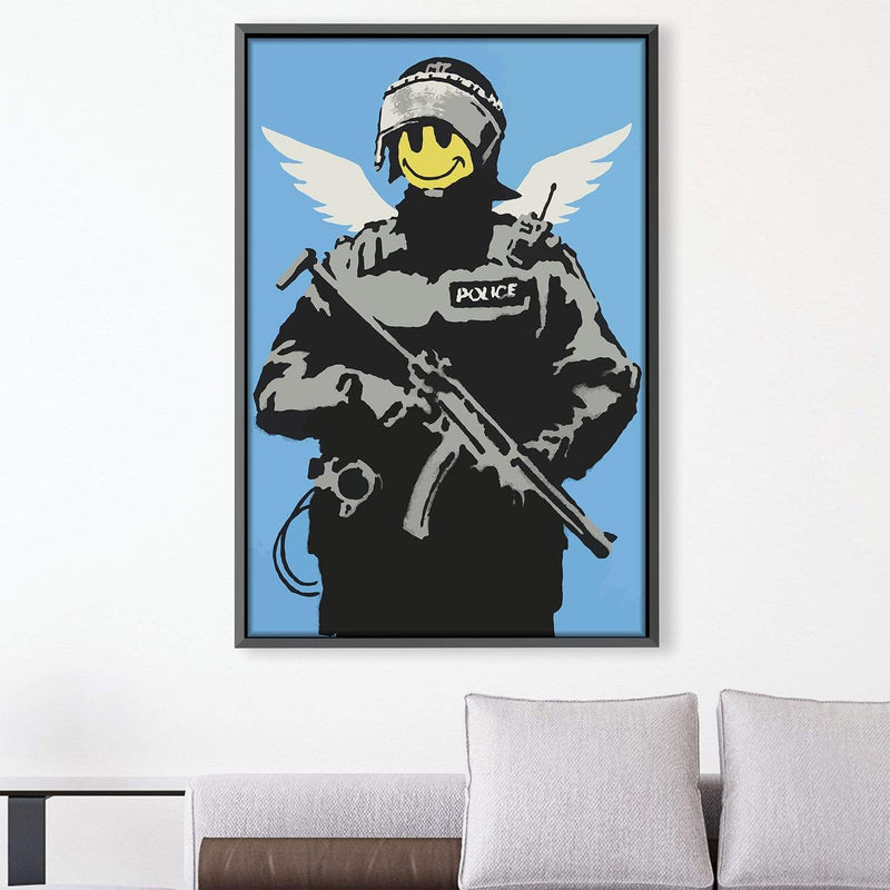 Banksy Smiley Police Man Canvas