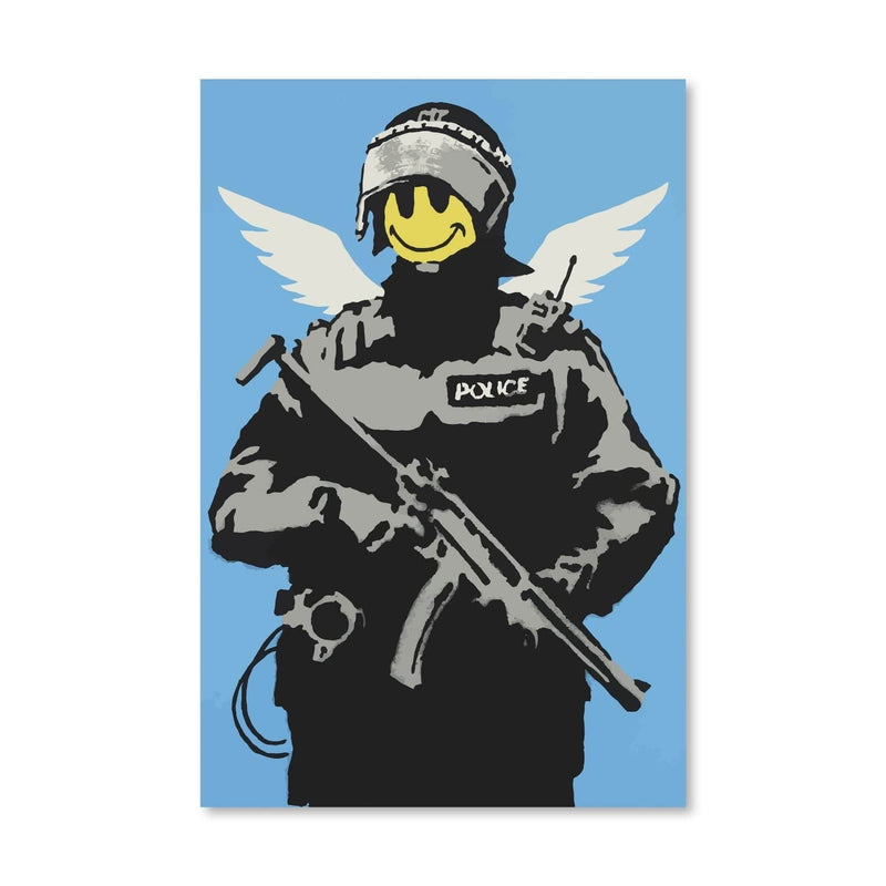 Banksy Smiley Police Man Canvas