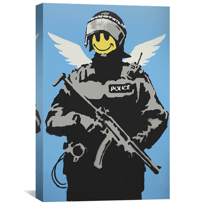 Banksy Smiley Police Man Canvas