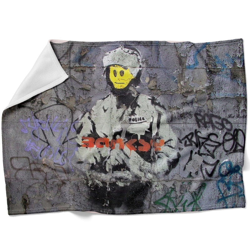 Banksy Smiley Riot Cop Blanket