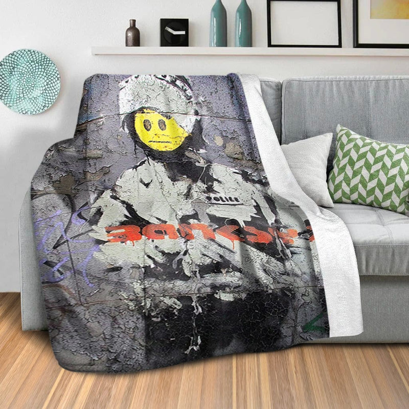 Banksy Smiley Riot Cop Blanket