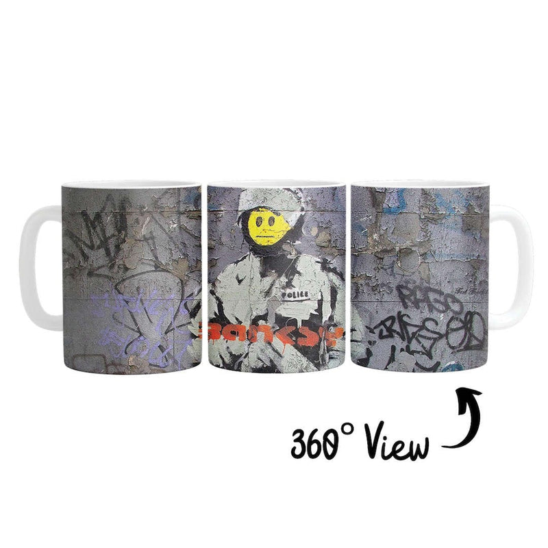 Banksy Smiley Riot Cop Mug