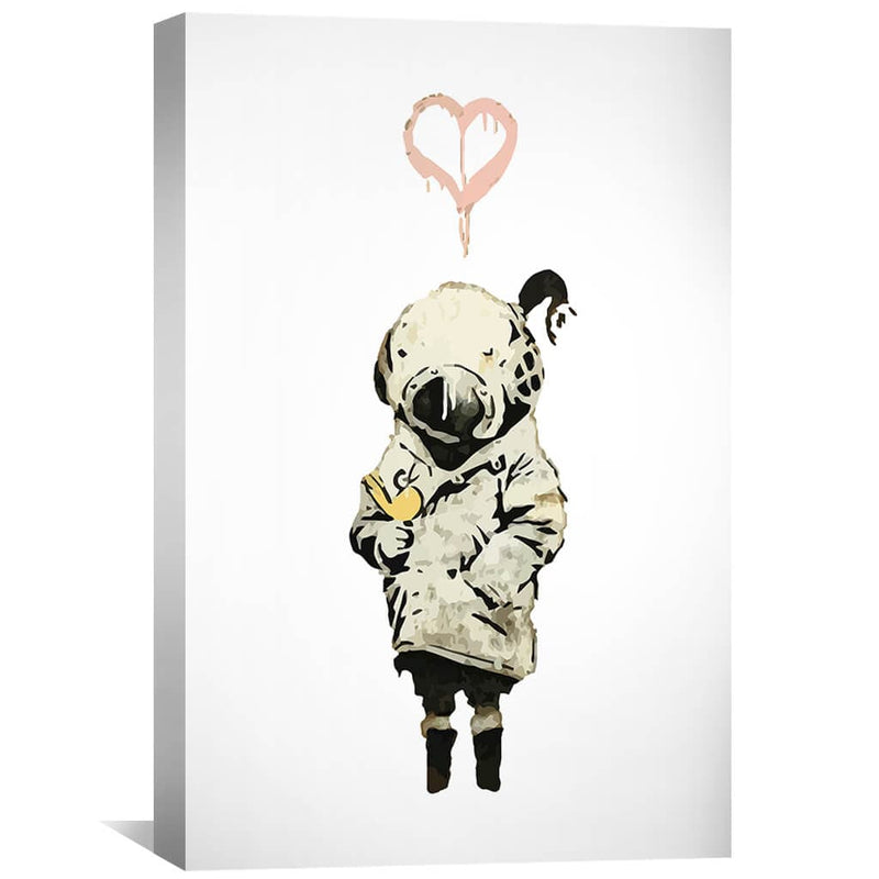 Banksy Space Girl And Bird Canvas