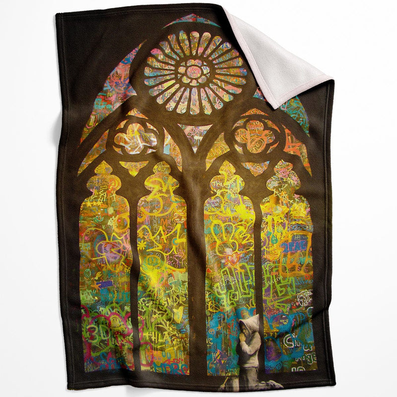 Banksy Stained Glass Blanket