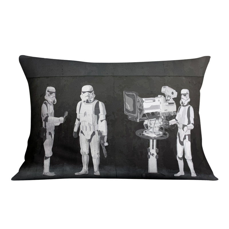 Banksy Stormtroopers Filming Oscars Cushion