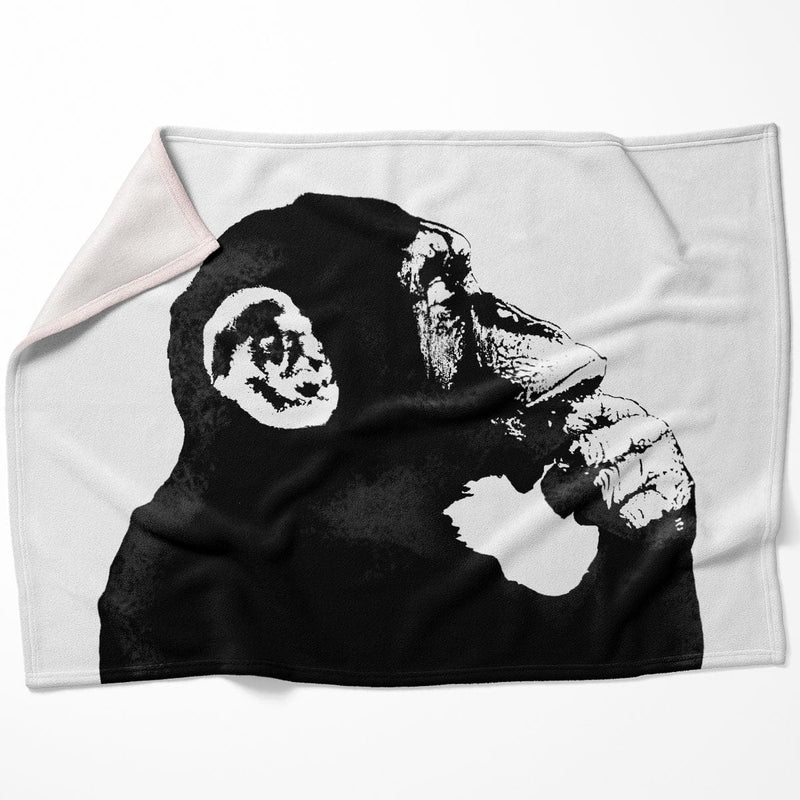 Banksy The Thinker Monkey Blanket