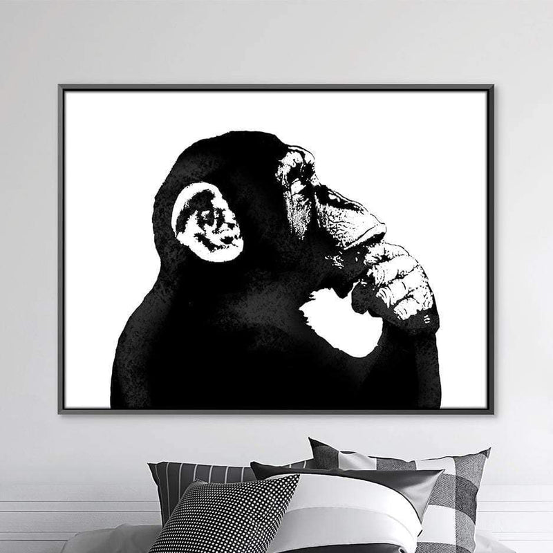 Banksy The Thinker Monkey Canvas