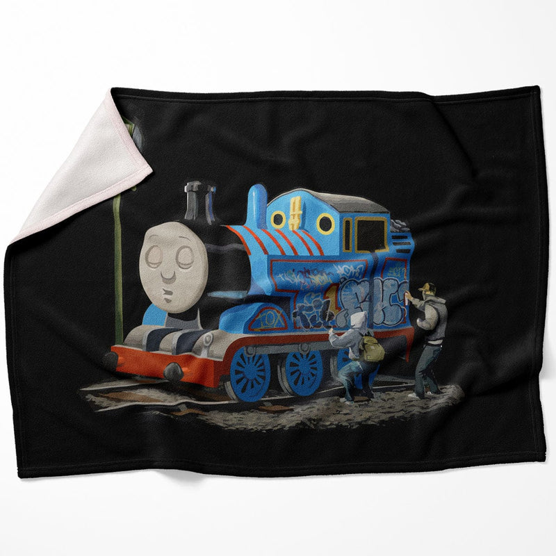 Banksy Thomas the Tank Engine Blanket