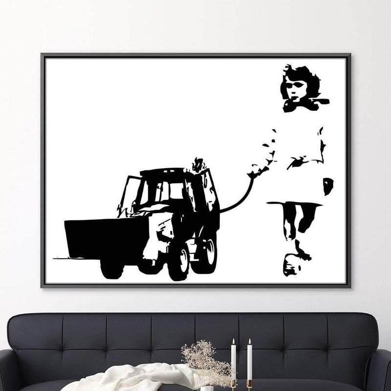 Banksy Walking The Cat Canvas