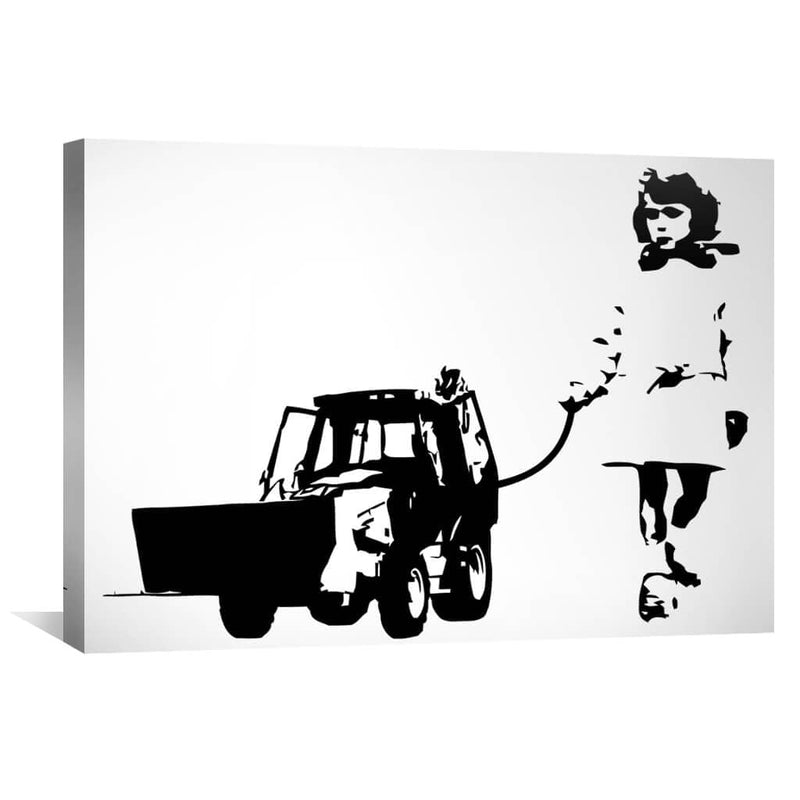 Banksy Walking The Cat Canvas