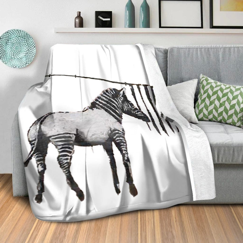 Banksy Washing Zebra Stripes Blanket