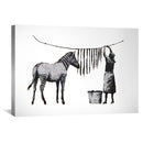 Banksy Washing Zebra Stripes Canvas