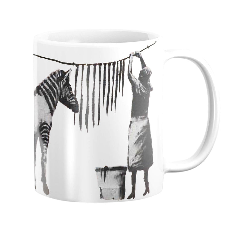 Banksy Washing Zebra Stripes Mug