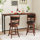 Bar Stools Set of 2 with Rubber Wood Frame and Faux Leather Upholstered Seat by DirectDeals