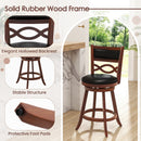 Bar Stools Set of 2 with Rubber Wood Frame and Faux Leather Upholstered Seat by DirectDeals