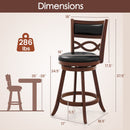 Bar Stools Set of 2 with Rubber Wood Frame and Faux Leather Upholstered Seat by DirectDeals