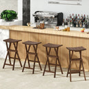 Bar Stools Set of 2 with Saddle Seat and Footrest for Kitchen Island and Balcony by LJGDeals