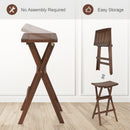 Bar Stools Set of 2 with Saddle Seat and Footrest for Kitchen Island and Balcony