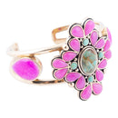 Barcelona Pink Agate and Blue Turquoise Statement Cuff Bracelet by Barse Jewelry