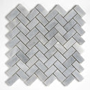 Bardiglio Light Honed Herringbone 1x2 Marble Mosaics 11x11