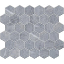 Bardiglio Light Honed Hexagon Marble Mosaics 10 3/8x12