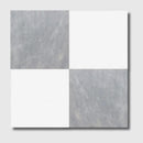 Bardiglio Light, Thassos Extra Honed Checkerboard Pattern Marble Tiles 12x12