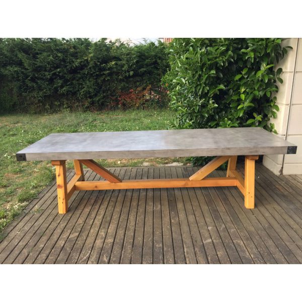 Lightweight Concrete Rectangular Dining Table Barocco Valhalla Design 47x142x29.5, photo 2 of 27