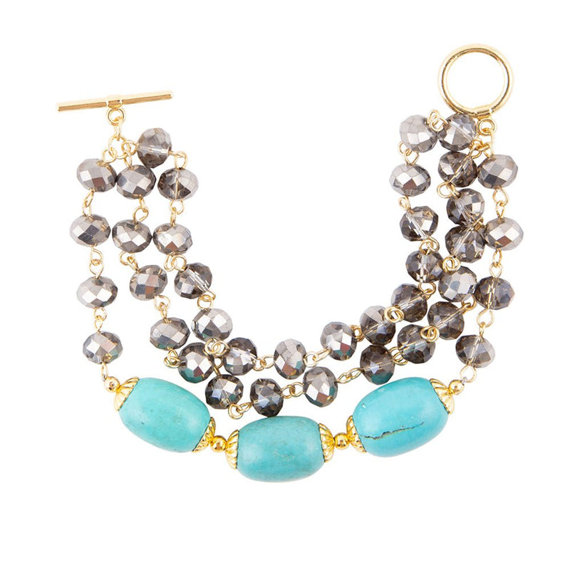 Baron Triple Strand Toggle Bracelet