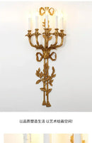GobekUsa Baroque Antique Brass Leaf Gold Wall Sconce - 5 Candle Lights