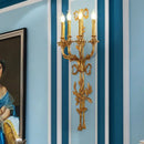 GobekUsa Baroque Antique Brass Leaf Gold Wall Sconce - 5 Candle Lights
