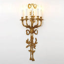 GobekUsa Baroque Antique Brass Leaf Gold Wall Sconce - 5 Candle Lights