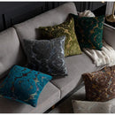 Baroque beige & silver damask cut velvet cushion covers living room by Decorbites