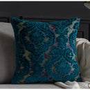 Baroque beige & silver damask cut velvet cushion covers living room by Decorbites