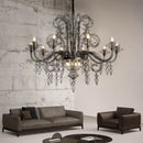 GobekUsa Baroque Black Candle Chandelier Pendant Lamp for Bedroom, Living Room & Restaurant