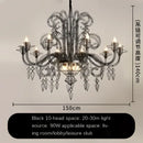 GobekUsa Baroque Black Candle Chandelier Pendant Lamp for Bedroom, Living Room & Restaurant
