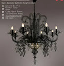 GobekUsa Baroque Black Candle Chandelier Pendant Lamp for Bedroom, Living Room & Restaurant