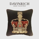 GobekUsa Baroque Crown Jacquard Tapestry Throw Pillow Cover 45x45cm for Living Room Sofa