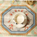 Baroque flowers fringe placemat set red & green dining room decor by Decorbites
