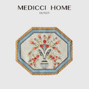 Baroque flowers fringe placemat set red & green dining room decor by Decorbites
