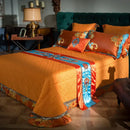 GobekUsa 200S Embroidery Cotton Bedding Set: Queen King Linens with Duvet, Sheet, Pillowcase