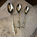 GobekUsa Baroque Silver Cutlery Set, Kitchen Flatware Knife Fork Spoon, 10 Pcs