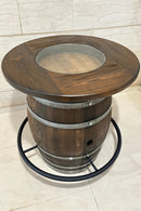 Whiskey & Wine Barrel Foot Rail — Solid Oak Staves, Fits 53–59 Gal Barrels