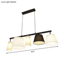 GobekUsa Barrel Hanging Light Kit - 5-Head Fabric Island Light Fixture in Black and White