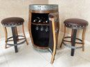 Whiskey & Wine Barrel Stool — Memory Foam, Brown Upholstery
