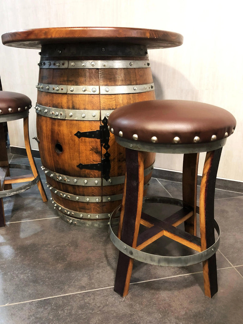 Barrel Stave Bar Stool Brown