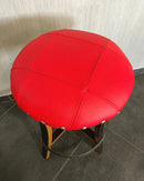 Whiskey & Wine Barrel Stool — Memory Foam, Red Upholstery
