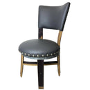 Whiskey & Wine Barrel Stave Dining Chair — Grey or Green Upholstery