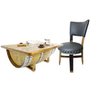 Whiskey & Wine Barrel Stave Dining Chair — Grey or Green Upholstery